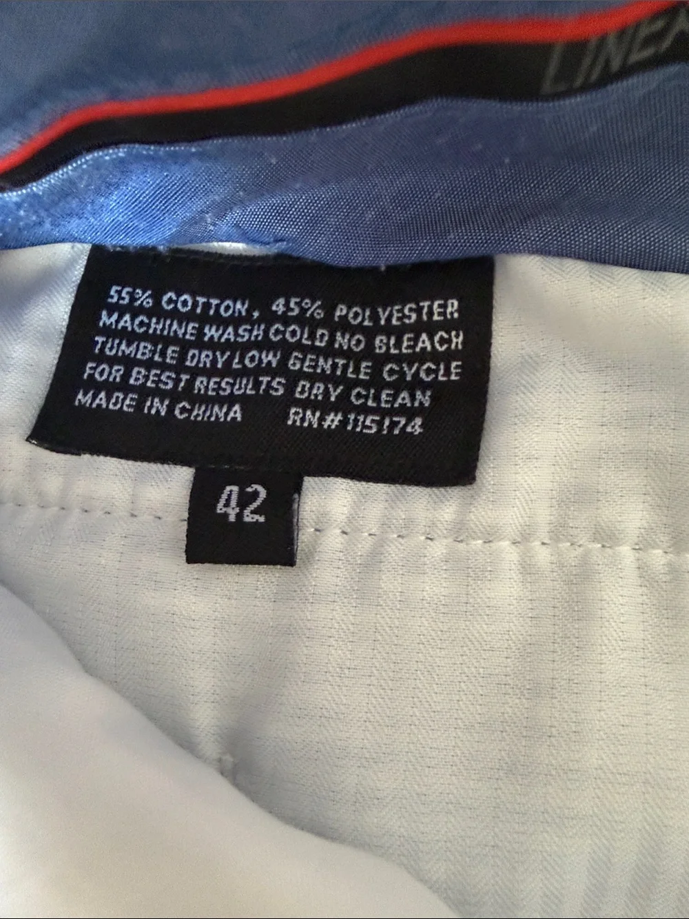 Linea Uomo Men's Blue Seersucker Flat Front Shorts size 42